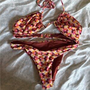 Hurley Floral Bikini - Pink and Yellow